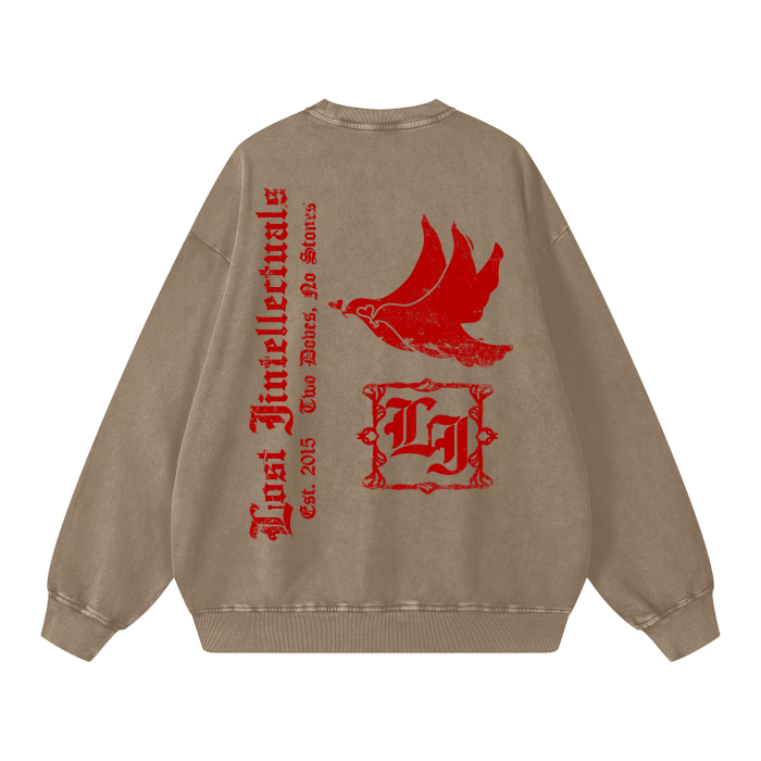 LI Two Doves Crewneck Sweatshirt (Wild West Brown)