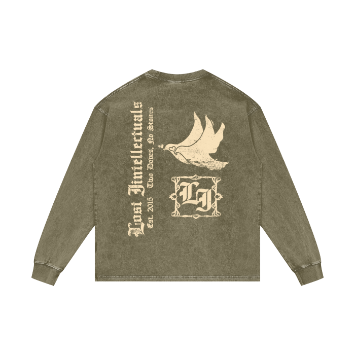 LI Two Doves Long Sleeve (Wartime Green)