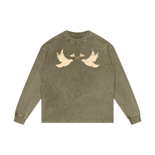 LI Two Doves Long Sleeve (Wartime Green)