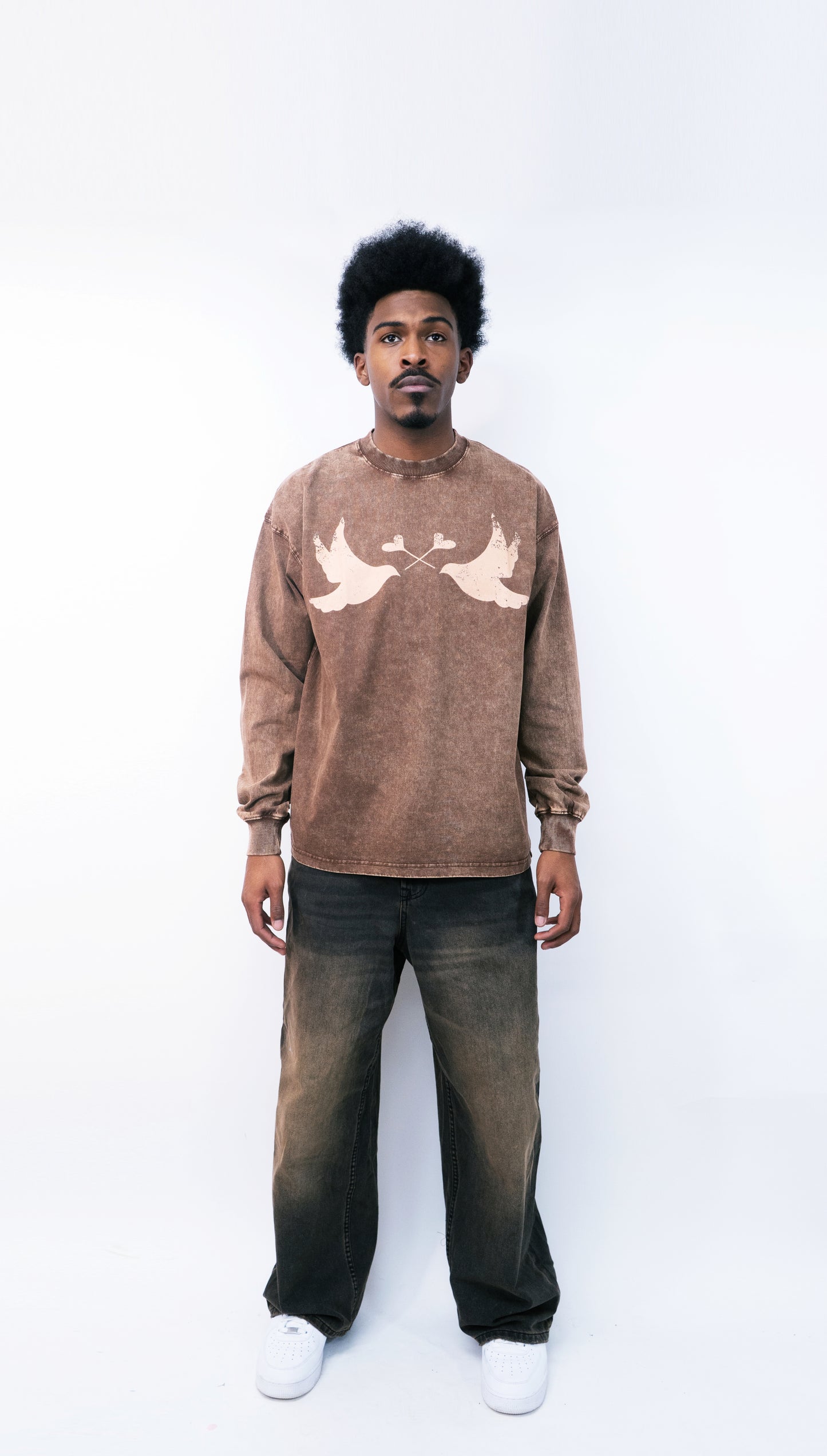 LI Two Doves Long Sleeve (Chocolate Brown)