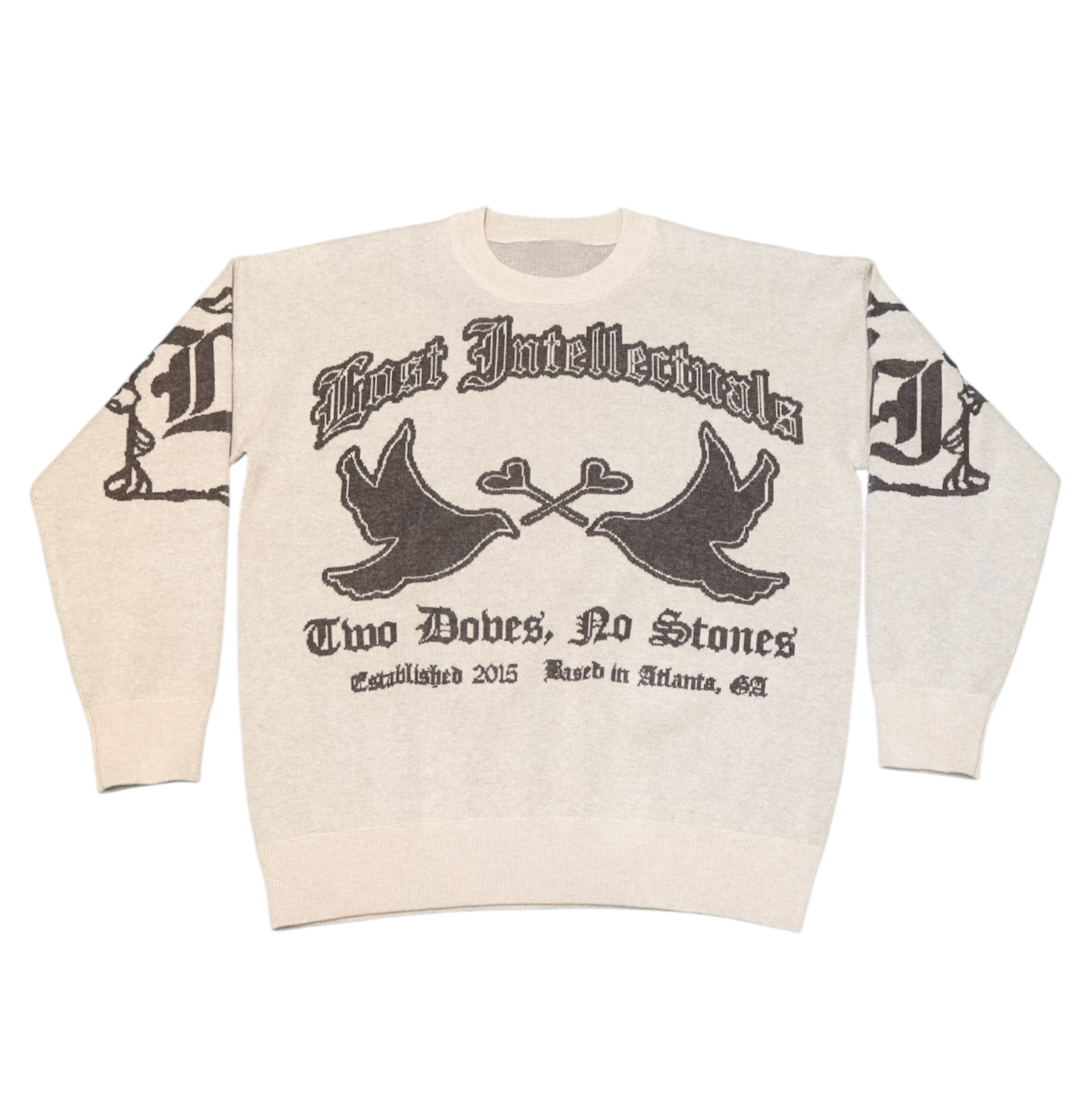 LI Signature Knit Sweater (Beige/Dark Brown)