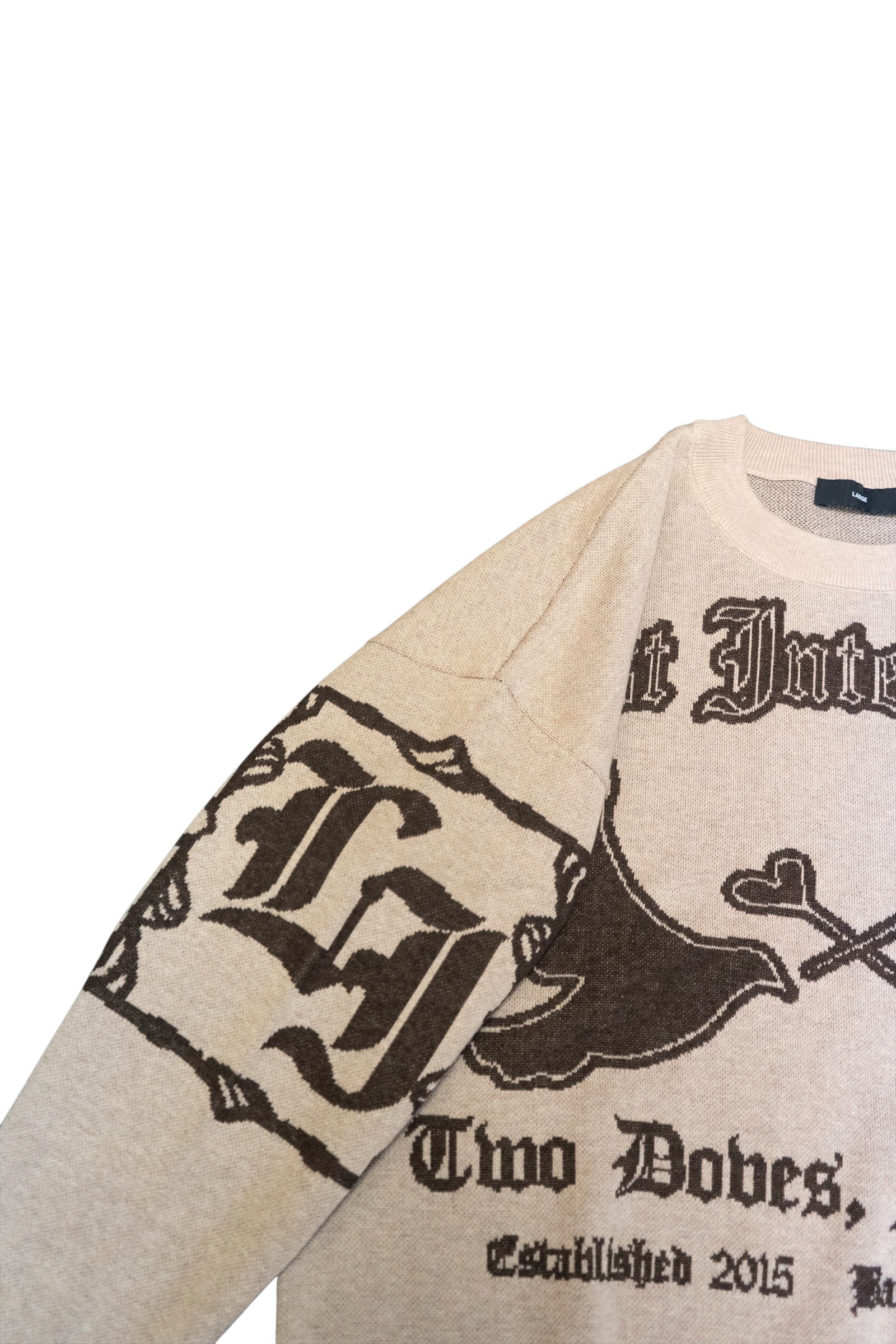 LI Signature Knit Sweater (Beige/Dark Brown)