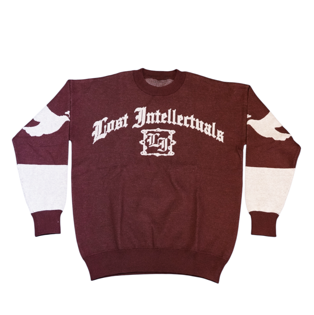 LI Committee Knit Sweater (Burgundy/Cream)