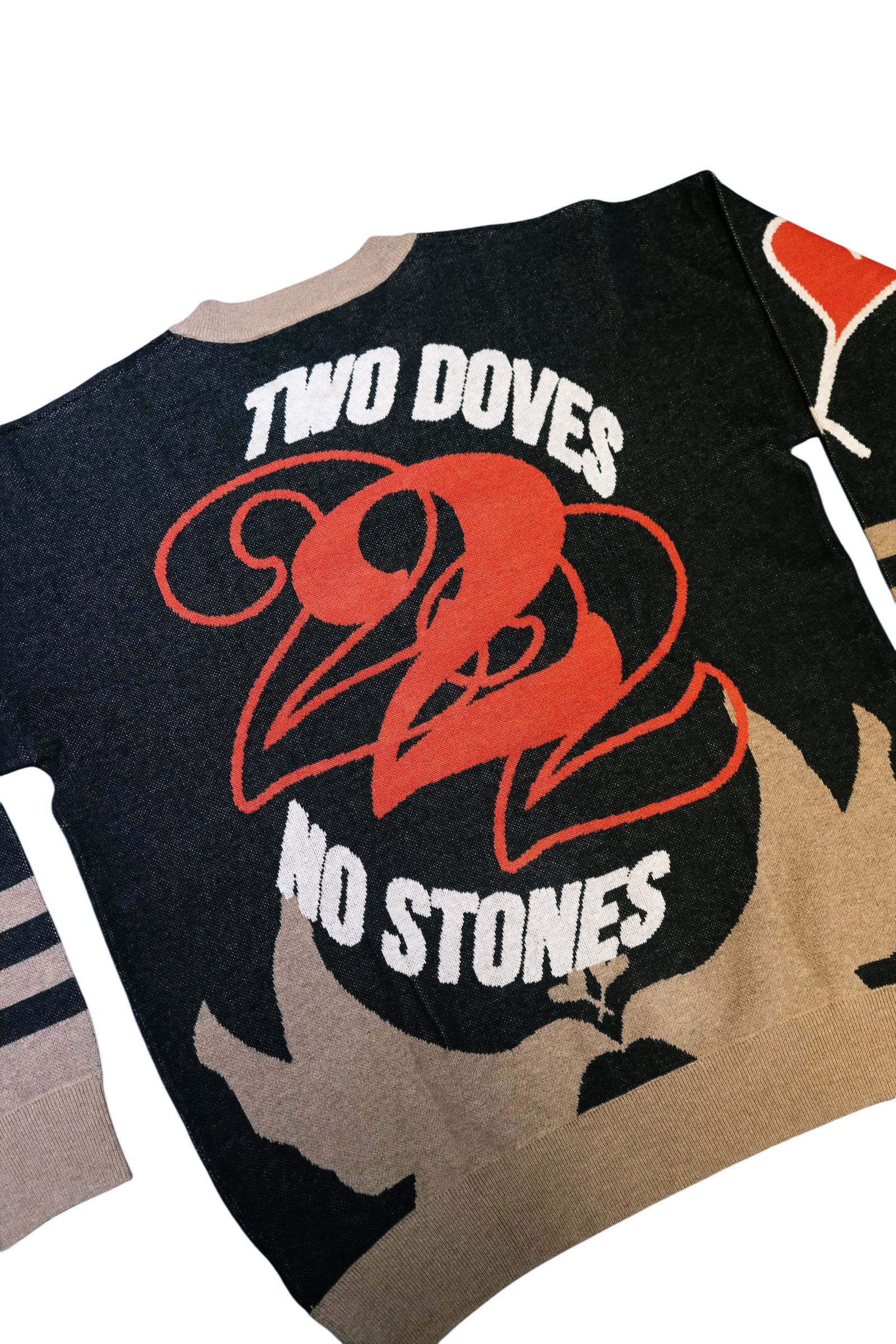 LI Two Doves Knit Sweater (Black/Mocha Brown)