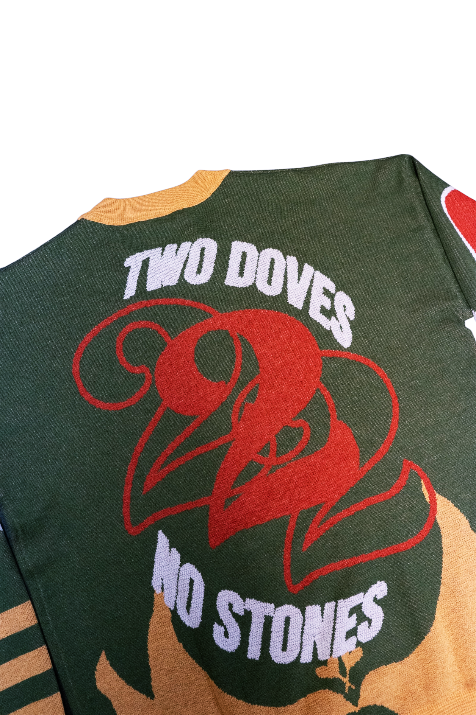 LI Two Doves Knit Sweater (Green/Yellow)