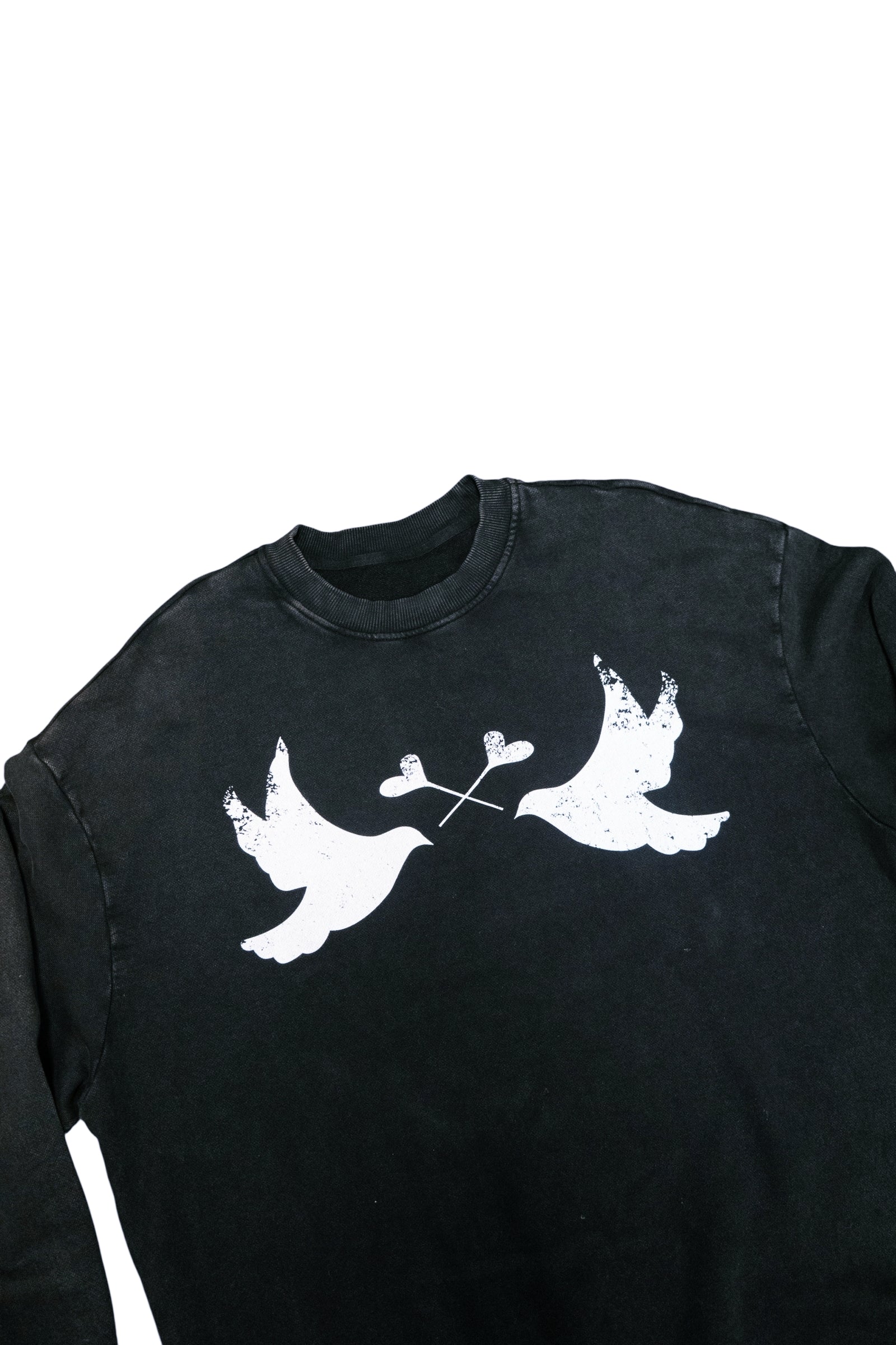 LI Two Doves Crewneck Oversized Sweatshirt (Vintage Black)
