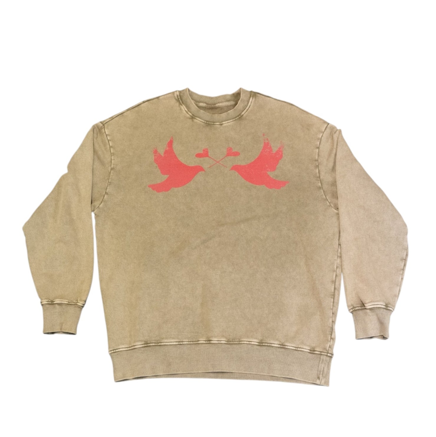 LI Two Doves Crewneck Oversized Sweatshirt (Wild West Brown)