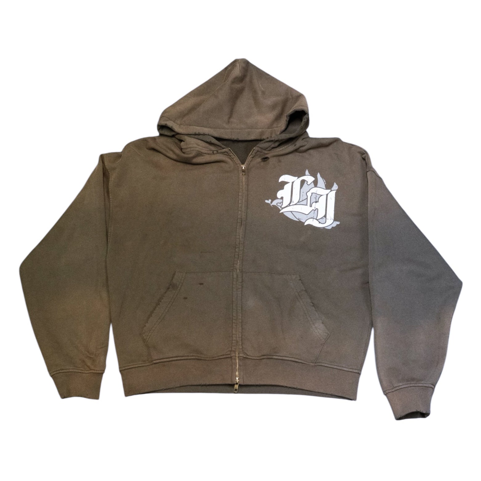 LI Luxury Zip-Up Hoodie (Dirty Brown)
