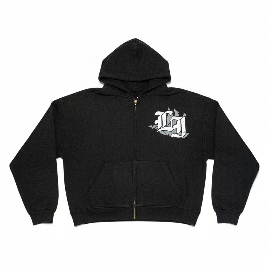 LI Luxury Zip-Up Hoodie (Black)