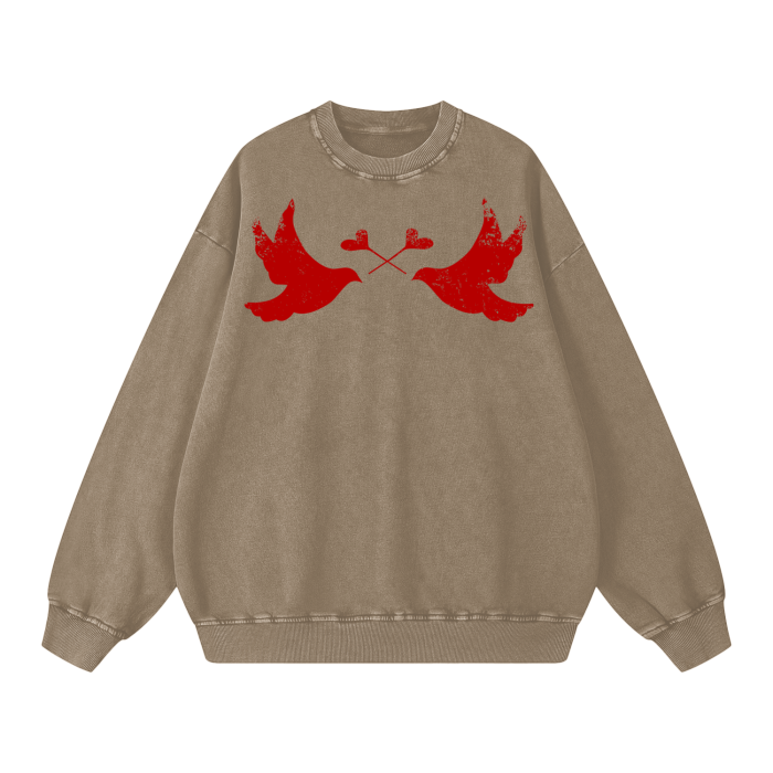 LI Two Doves Crewneck Sweatshirt (Wild West Brown)