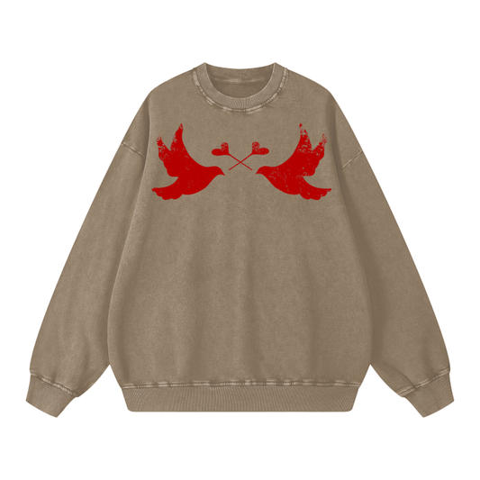 LI Two Doves Crewneck Sweatshirt (Wild West Brown)